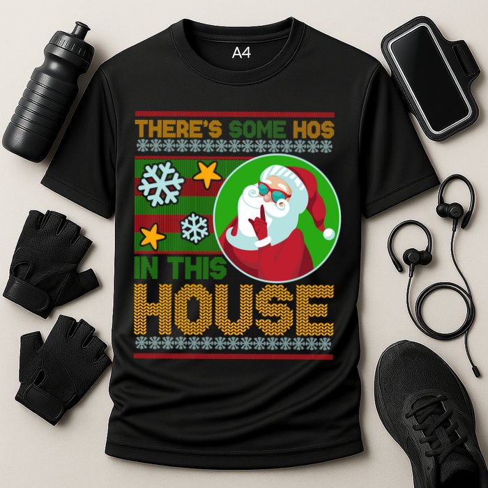 Ugly Christmas Sweater Santa Claus Hos In This House Cooling Performance Crew T-Shirt