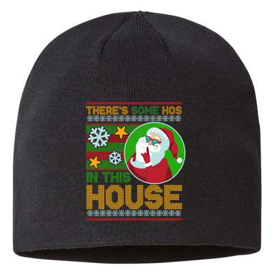 Ugly Christmas Sweater Santa Claus Hos In This House Sustainable Beanie