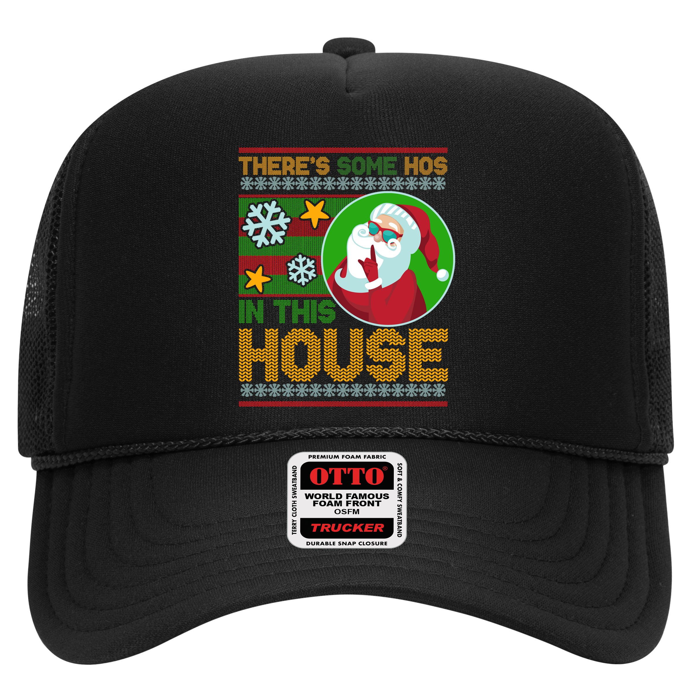 Ugly Christmas Sweater Santa Claus Hos In This House Hat