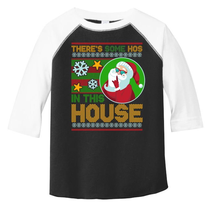Ugly Christmas Sweater Santa Claus Hos In This House Toddler Fine Jersey T-Shirt