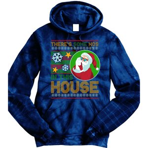 Ugly Christmas Sweater Santa Claus Hos In This House Tie Dye Hoodie