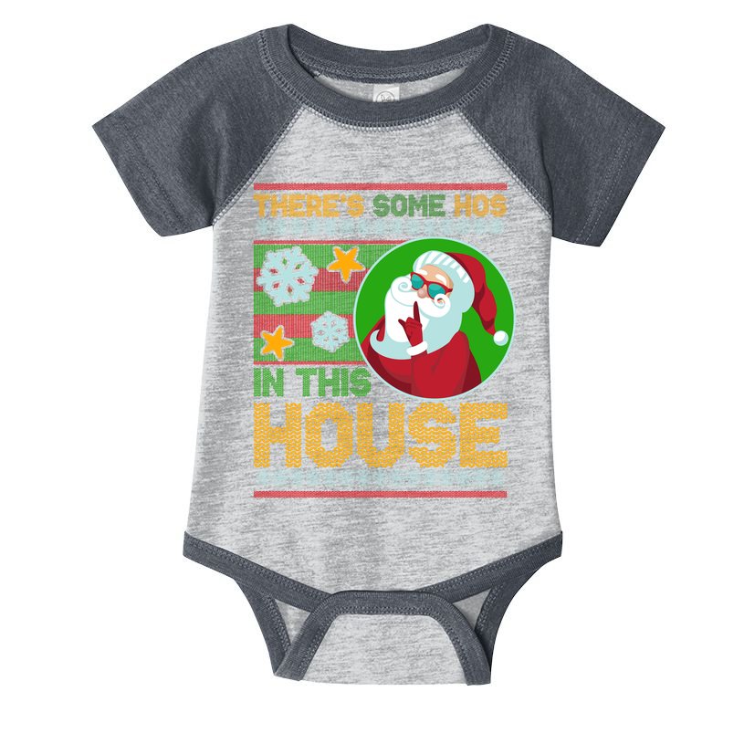 Ugly Christmas Sweater Santa Claus Hos In This House Infant Baby Jersey Bodysuit