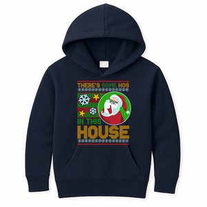 Ugly Christmas Sweater Santa Claus Hos In This House Kids Hoodie