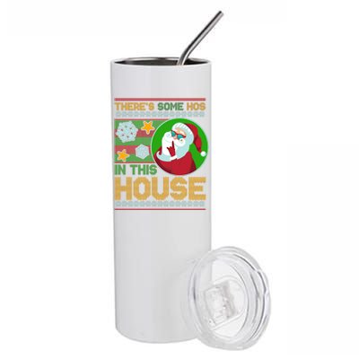 Ugly Christmas Sweater Santa Claus Hos In This House Stainless Steel Tumbler