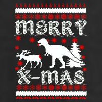 Ugly Christmas Sweater T-Rex Ate Reindeer 7 Panel Mesh Trucker Snapback Hat