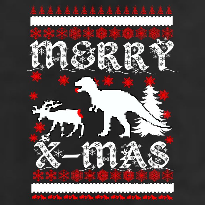 Ugly Christmas Sweater T-Rex Ate Reindeer 7 Panel Mesh Trucker Snapback Hat