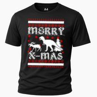Ugly Christmas Sweater T-Rex Ate Reindeer Performance Shirt