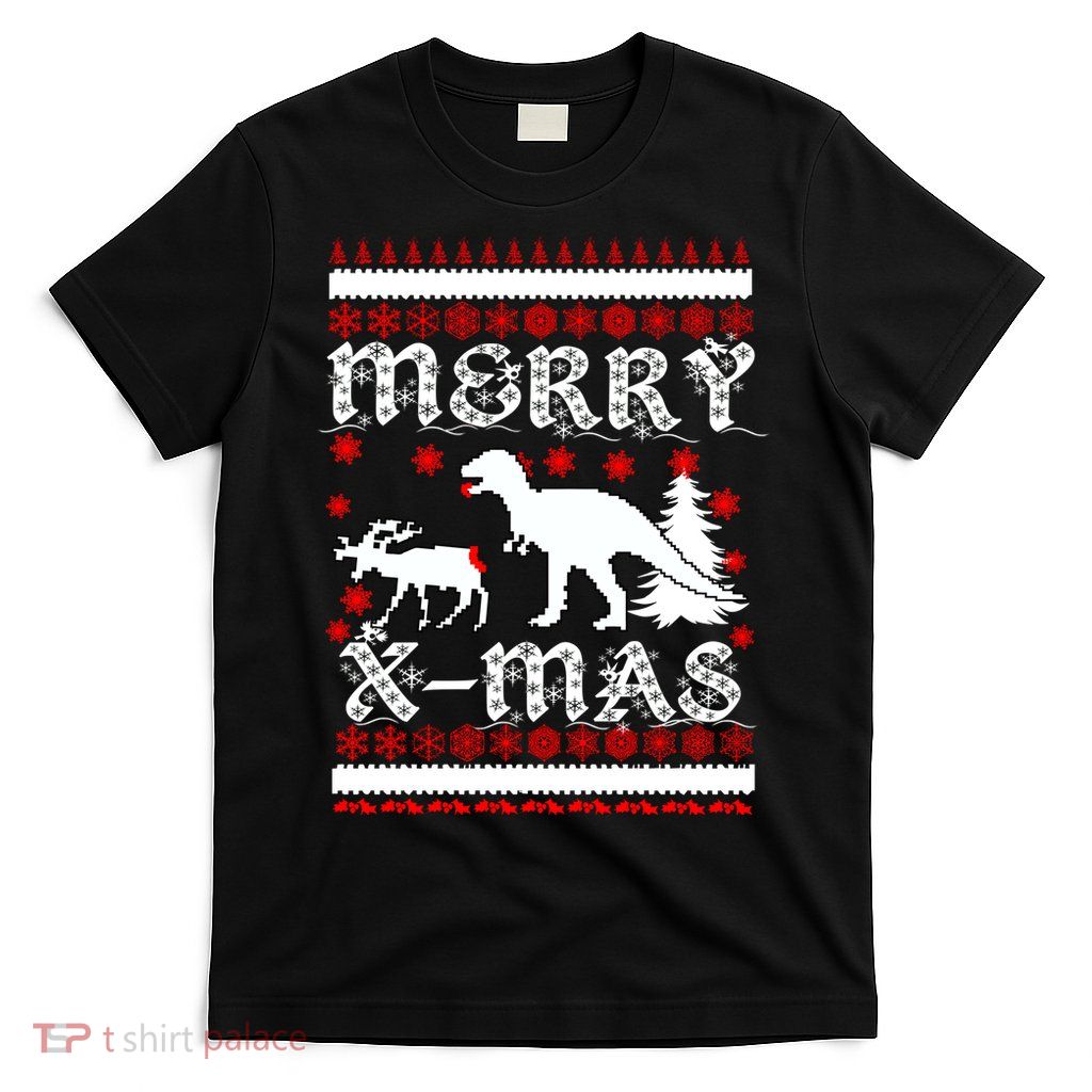 Ugly Christmas Sweater T-Rex Ate Reindeer T-Shirt