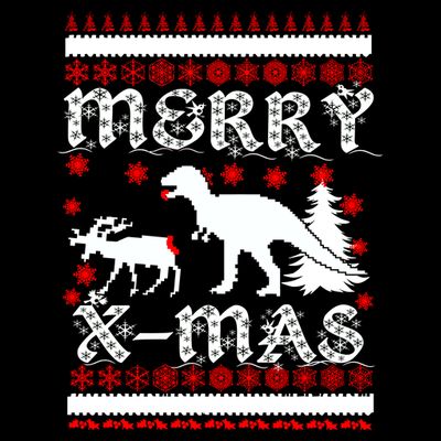 Ugly Christmas Sweater T-Rex Ate Reindeer T-Shirt