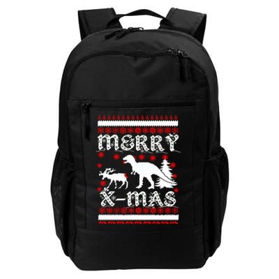 Ugly Christmas Sweater T-Rex Ate Reindeer Backpack