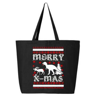 Ugly Christmas Sweater T-Rex Ate Reindeer 25L Jumbo Tote