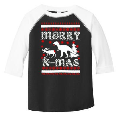 Ugly Christmas Sweater T-Rex Ate Reindeer Toddler Fine Jersey T-Shirt