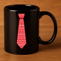 Ugly Christmas Sweater Tie 11oz C Handle Ceramic Mug