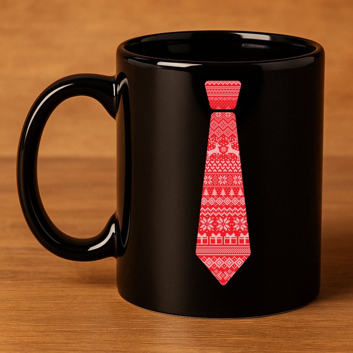 Ugly Christmas Sweater Tie 11oz C Handle Ceramic Mug