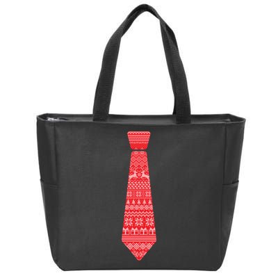 Ugly Christmas Sweater Tie Zip Tote Bag