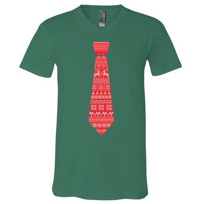 Ugly Christmas Sweater Tie V-Neck T-Shirt