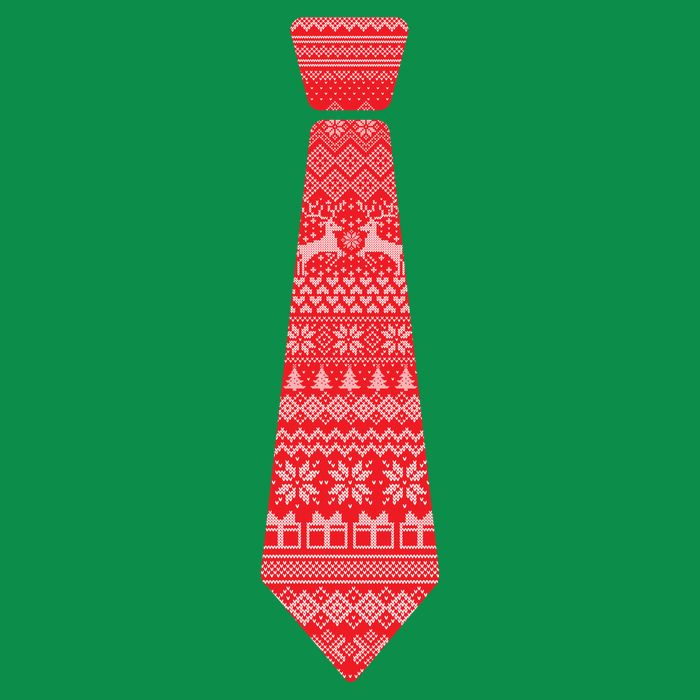 Ugly Christmas Sweater Tie Womens T-Shirt