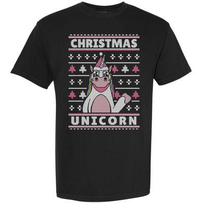 Ugly Christmas Sweater Unicorn Garment-Dyed Heavyweight T-Shirt
