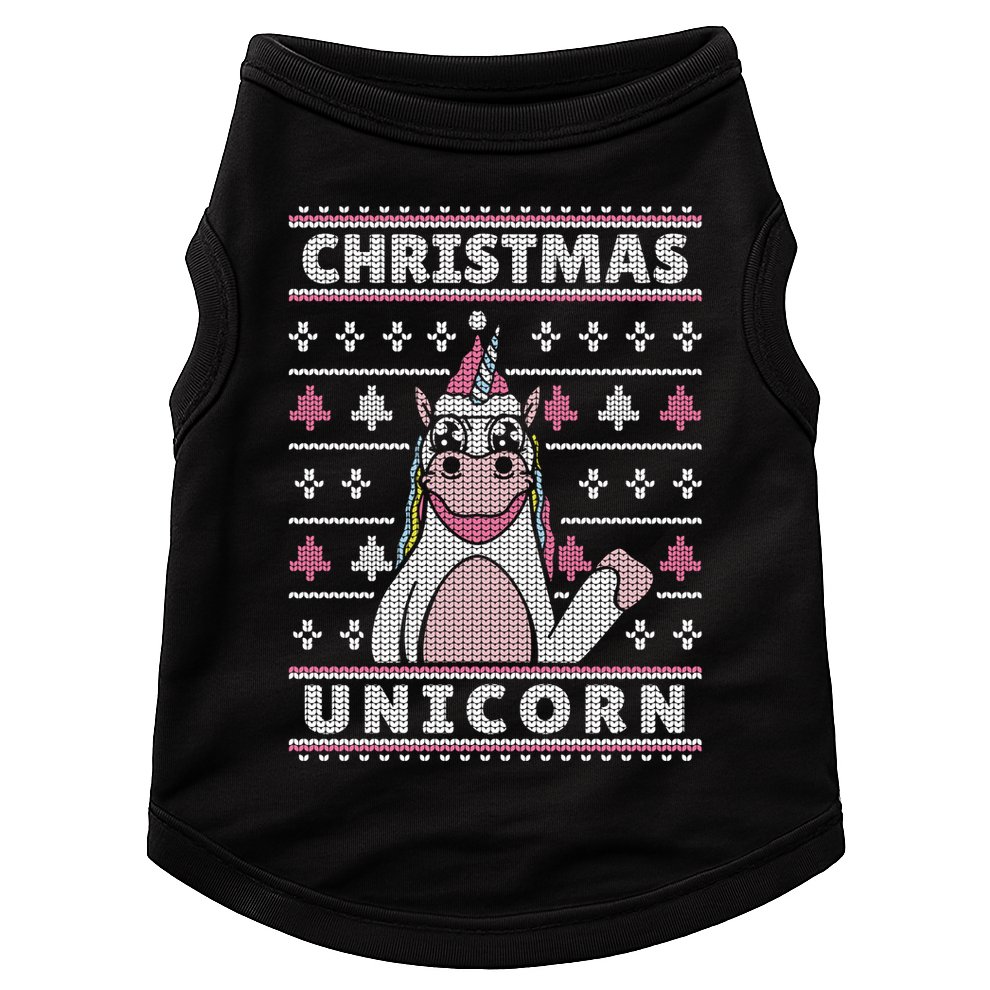 Ugly Christmas Sweater Unicorn Doggie Tank