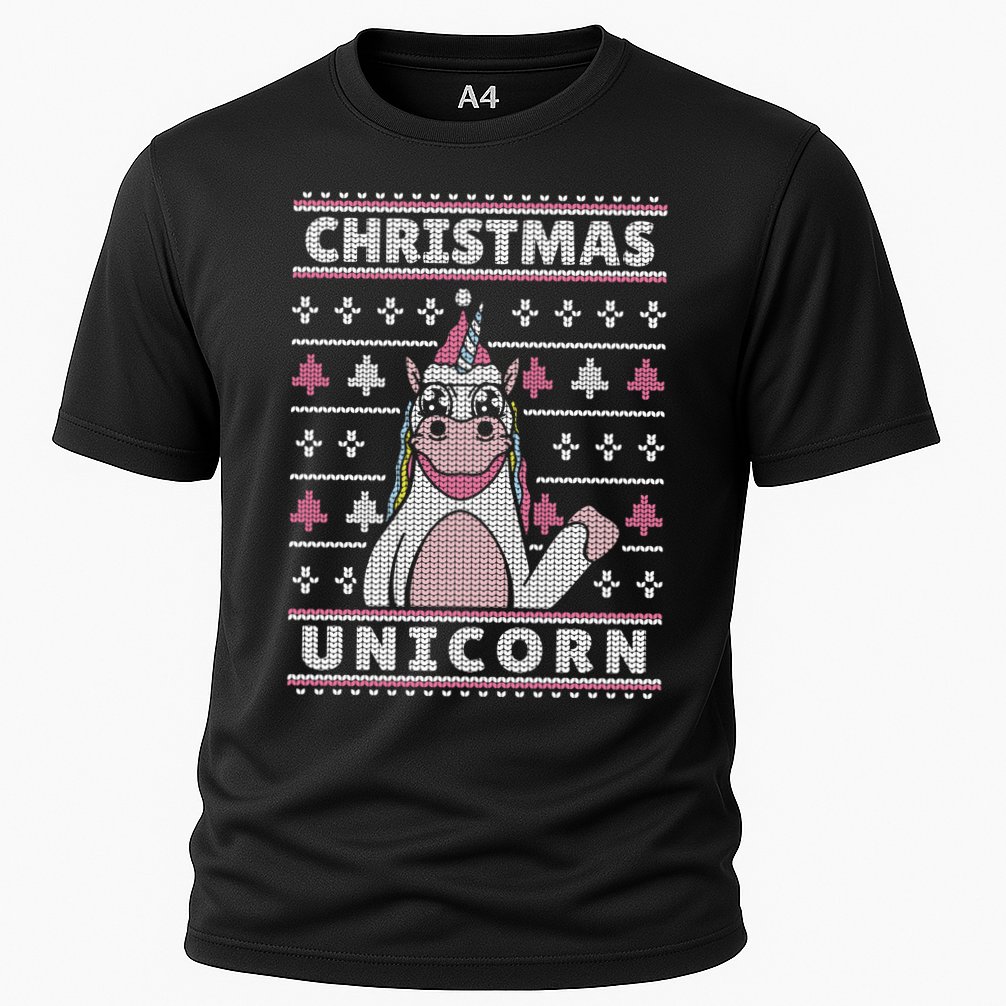 Ugly Christmas Sweater Unicorn Performance Shirt