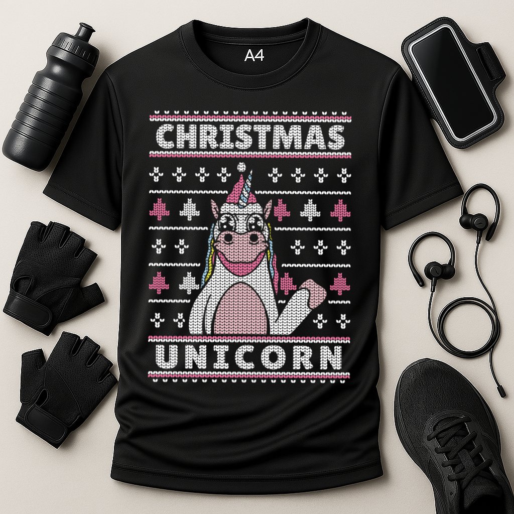 Ugly Christmas Sweater Unicorn Performance Shirt