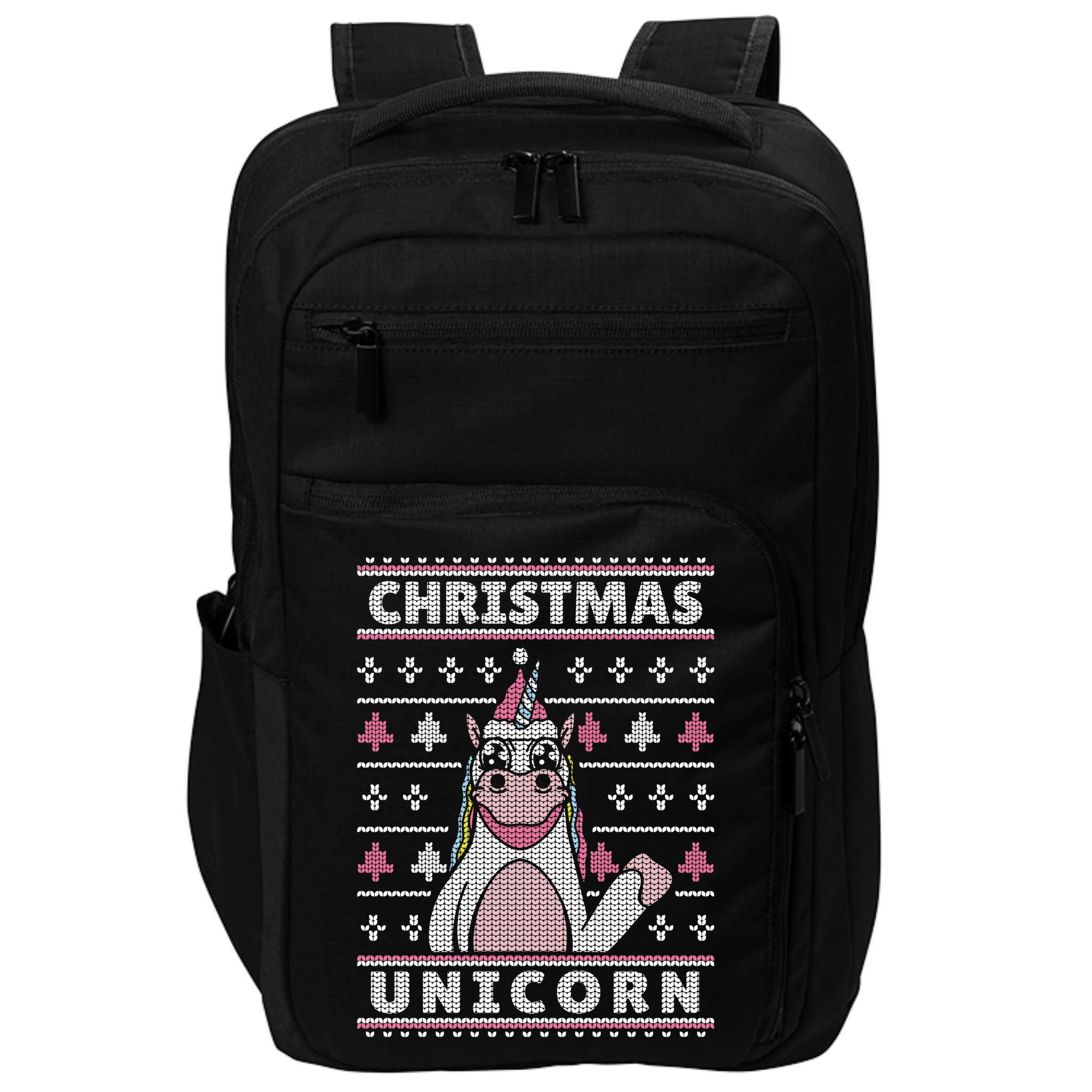 Ugly Christmas Sweater Unicorn Impact Tech Backpack