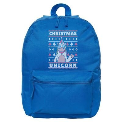 Ugly Christmas Sweater Unicorn 16 in Basic Backpack