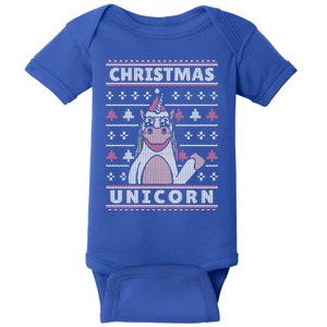 Ugly Christmas Sweater Unicorn Baby Bodysuit