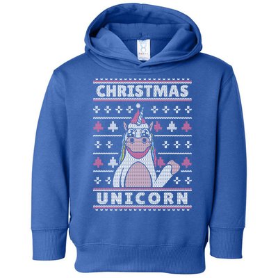 Ugly Christmas Sweater Unicorn Toddler Hoodie