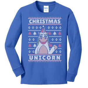 Ugly Christmas Sweater Unicorn Kids Long Sleeve Shirt