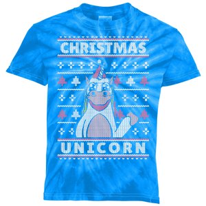 Ugly Christmas Sweater Unicorn Kids Tie-Dye T-Shirt