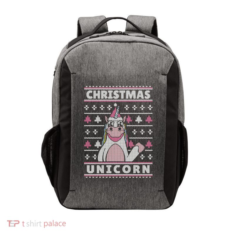 Ugly Christmas Sweater Unicorn Vector Backpack