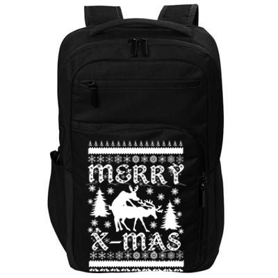 Ugly Christmas X-Mas Frisky Reindeer Humping Impact Tech Backpack