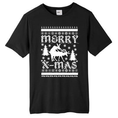 Ugly Christmas X-Mas Frisky Reindeer Humping Tall Fusion ChromaSoft Performance T-Shirt