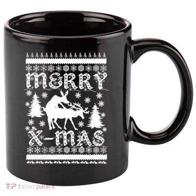 Ugly Christmas X-Mas Frisky Reindeer Humping 11oz C Handle Ceramic Mug