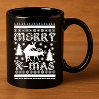 Ugly Christmas X-Mas Frisky Reindeer Humping 11oz C Handle Ceramic Mug