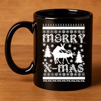 Ugly Christmas X-Mas Frisky Reindeer Humping 11oz C Handle Ceramic Mug