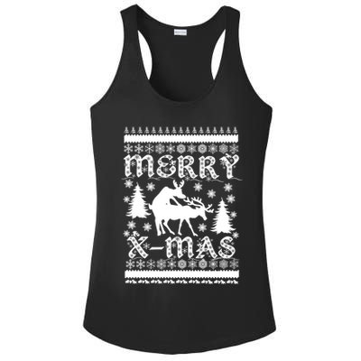 Ugly Christmas X-Mas Frisky Reindeer Humping Ladies PosiCharge Competitor Racerback Tank