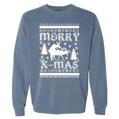 Ugly Christmas X-Mas Frisky Reindeer Humping Garment-Dyed Sweatshirt