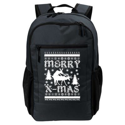 Ugly Christmas X-Mas Frisky Reindeer Humping Daily Commute Backpack