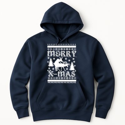 Ugly Christmas X-Mas Frisky Reindeer Humping Hoodie