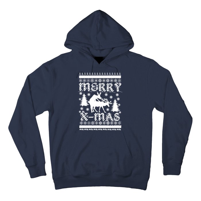 Ugly Christmas X-Mas Frisky Reindeer Humping Hoodie