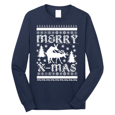 Ugly Christmas X-Mas Frisky Reindeer Humping Long Sleeve Shirt