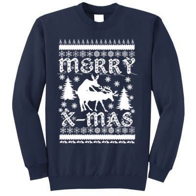 Ugly Christmas X-Mas Frisky Reindeer Humping Sweatshirt