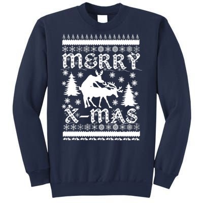 Ugly Christmas X-Mas Frisky Reindeer Humping Sweatshirt