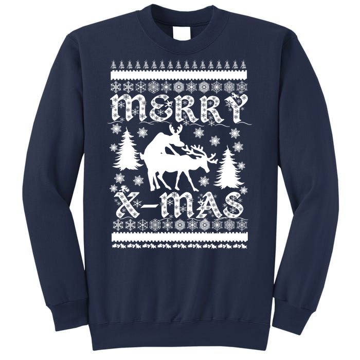 Ugly Christmas X-Mas Frisky Reindeer Humping Sweatshirt