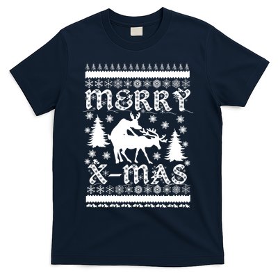 Ugly Christmas X-Mas Frisky Reindeer Humping T-Shirt