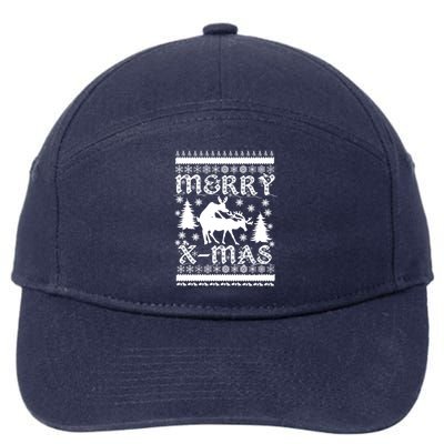 Ugly Christmas X-Mas Frisky Reindeer Humping 7-Panel Snapback Hat