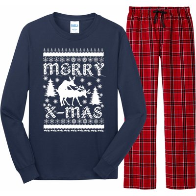 Ugly Christmas X-Mas Frisky Reindeer Humping Long Sleeve Pajama Set