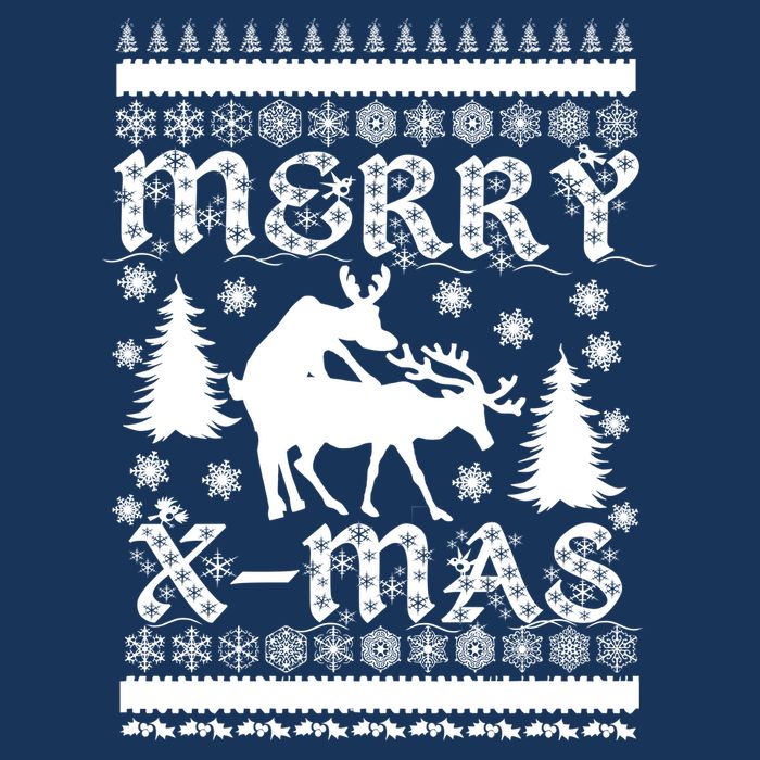 Ugly Christmas X-Mas Frisky Reindeer Humping Flat Bill Trucker Hat